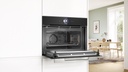 Bosch CMG7241B1, horno compacto con microondas, airfry, cristal negro, serie 8