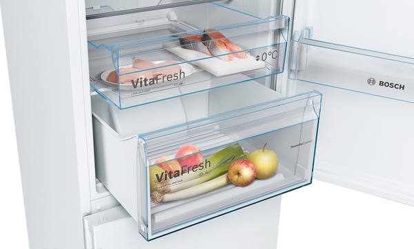 Bosch KGN366WCF, Frigorífico combi , 2 puertas, No Frost, 186 x 60 cm, Inox, Serie 4
