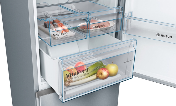 Bosch KGN36VIDA,  Frigorífico combi , 2 puertas, No Frost, 186 x 86 cm, Inox, Serie 4