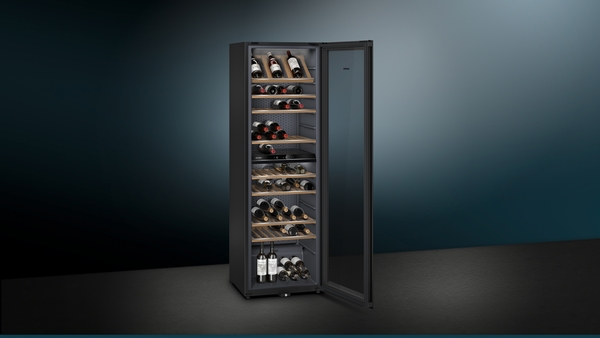 Siemens KW36KATGA, vinoteca libre instalación, 186x60 cm, negro, iQ500