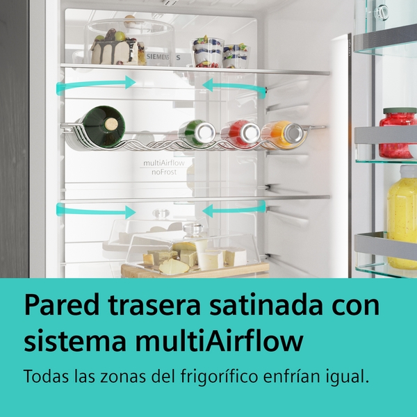 Siemens KG36N2ICF, frigorífico combinado de libre instalación, inox, not frost, 1,86 x 60 cm, iQ300, clase C