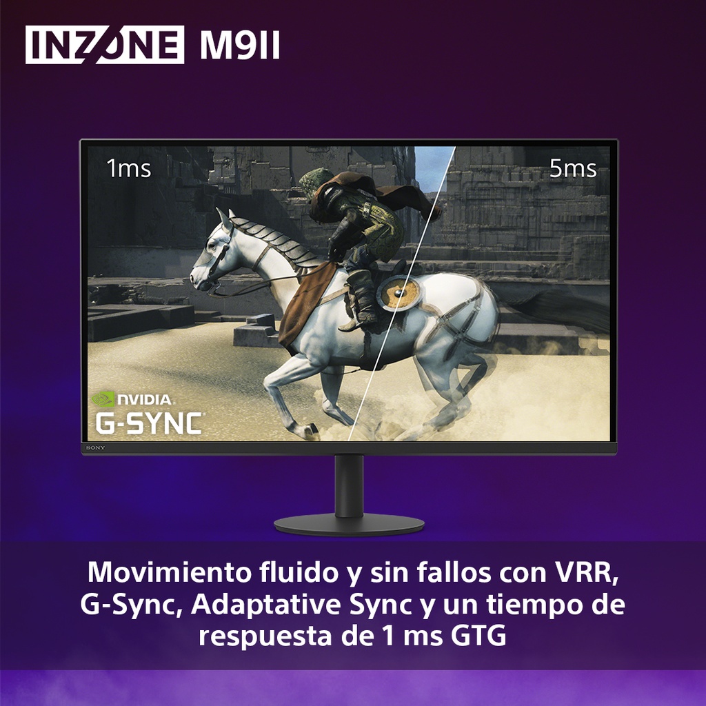 Monitor Gaming SONY INZONE M9 II, SDM27U9M2, Pantalla 27" 4K IPS, Tecnología Full Array, Frecuencia de hasta 160Hz, Tiempo de respuesta 1ms, Perfecto para PS5