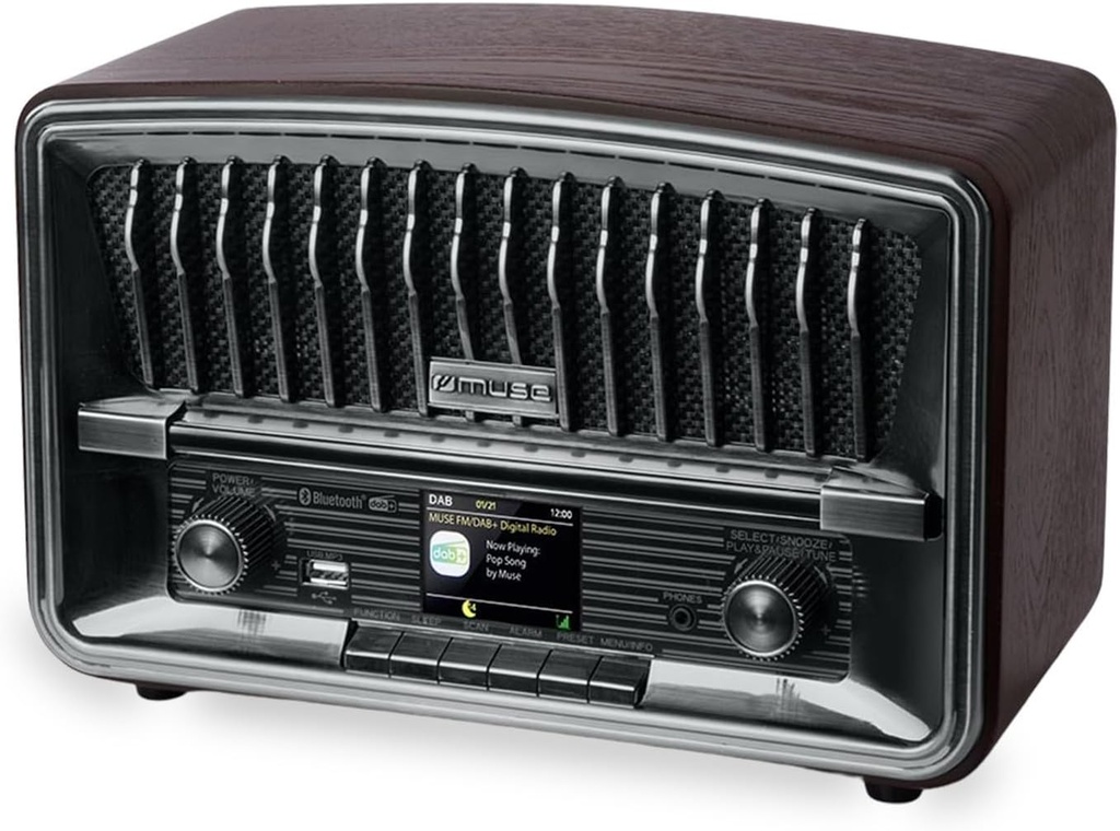 Muse M-135 DBT Radio Digital, Dab+ FM, Radio Reloj Dual Alarma, Pantalla LCD, 2 x 5 vatios