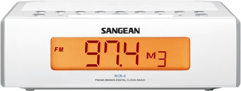 Sangean RCR-5, Radio despertador, AM/FM, Temporizador de alarma dual