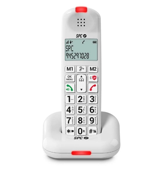 SPC Comfort Kairo, teléfono inalámbrico para personas mayores con teclas grandes, blanco