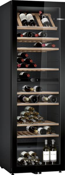 Bosch KWK36ABGA, vinoteca con puerta de cristal, serie 6, 186 x 60 cm, negro, clase G