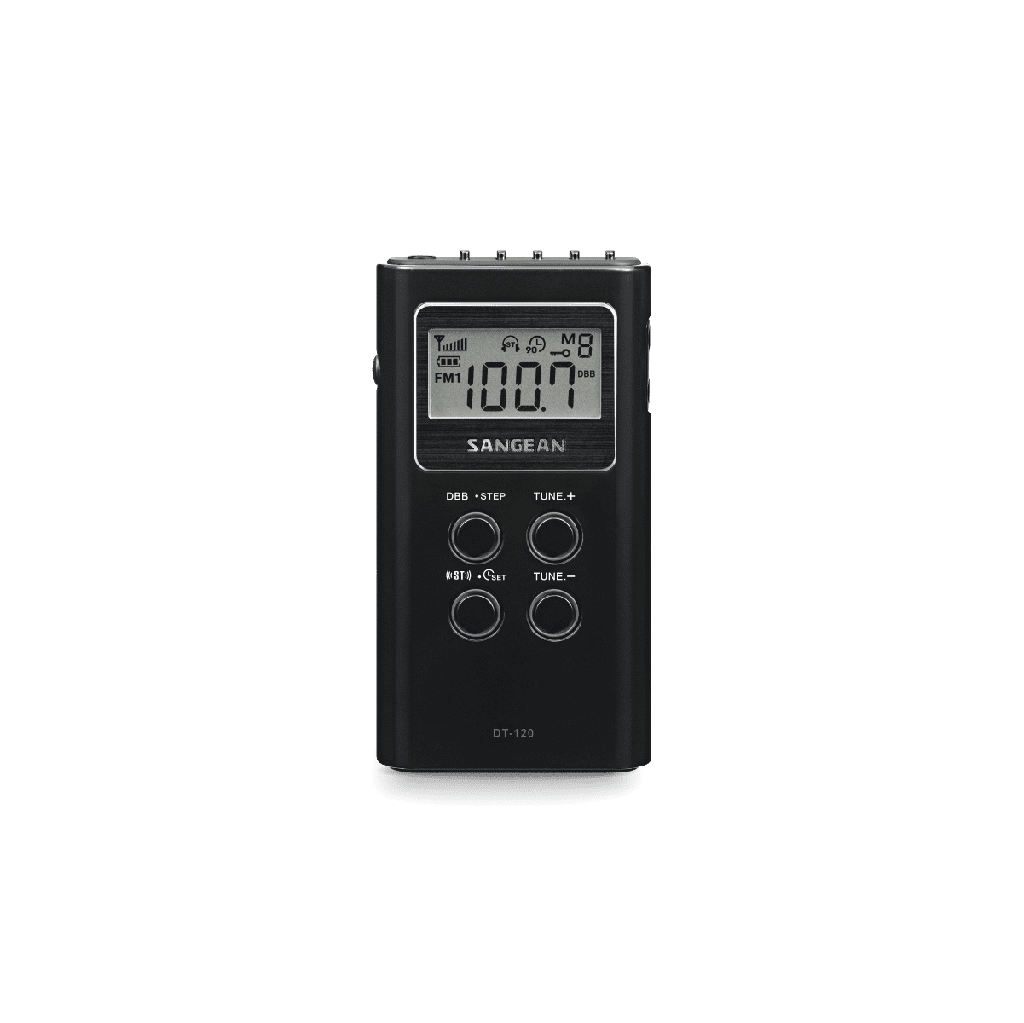Sangean DT-120, radio portátil LCD, AM/FM, negro