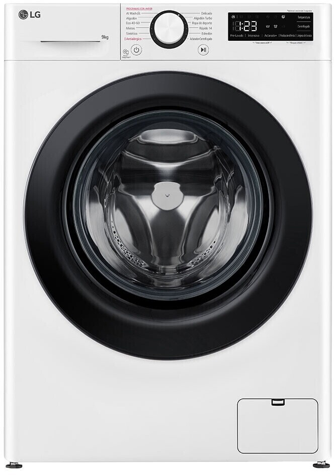 LG F4WR5009A6W, lavadora de carga frontal, 9kg, 1400rpm, 12 programas, AI Direct Drive™, vapor Steam™