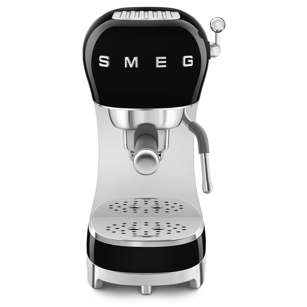 Smeg ECF02BLEU, cafetera espresso manual, 50's Style, calentamiento Thermoblock, 15 bar, negro