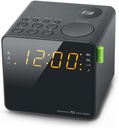 Muse M-187 CR, radio despertador, alarma dual, FM/MW, negro