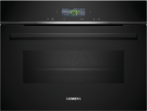 Siemens CM724G1B1, Horno compacto con microondas, iQ700, negro
