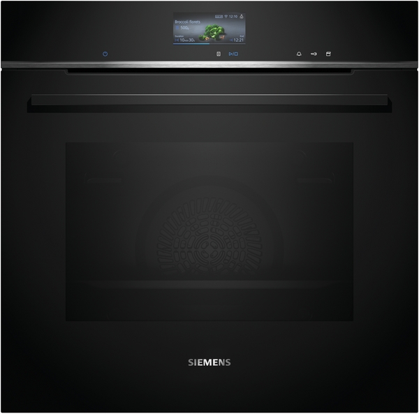 Siemens HR736G1B1, horno con aporte de vapor, humidClean, display touch Plus, iQ700