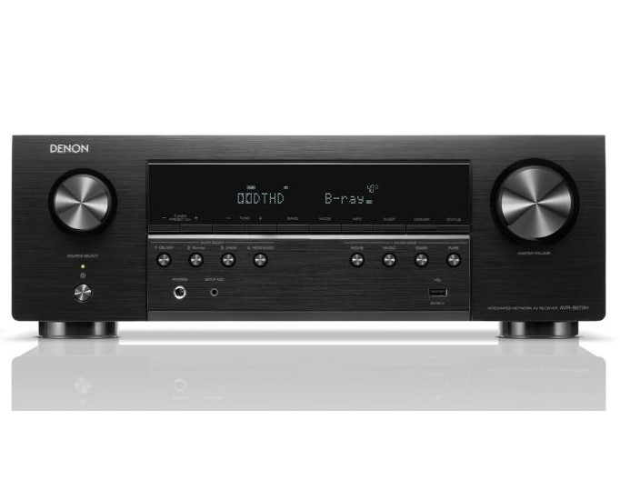 Denon Receptor AVR-S670H, 5.2 Ch, HDMI UHD 8K, 100W por canal, transmisión HEOS, Bluetooth, Wi-Fi, Dolby TrueHD, Dolby Pro Logic II y DTS HD