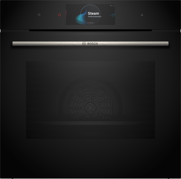 Bosch HSG7584B1, horno multifunción 100 % vapor, AirFry,  sonda térmica, cristal negro, serie 8