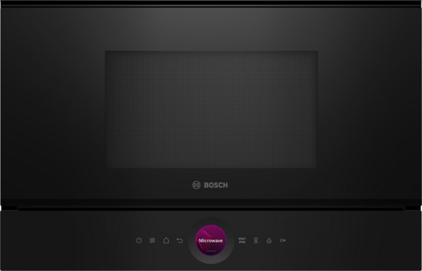 Bosch BEL7321B1, Microondas sin plato giratorio, Tecnología InnoWave, INOX, cristal negro, serie 8
