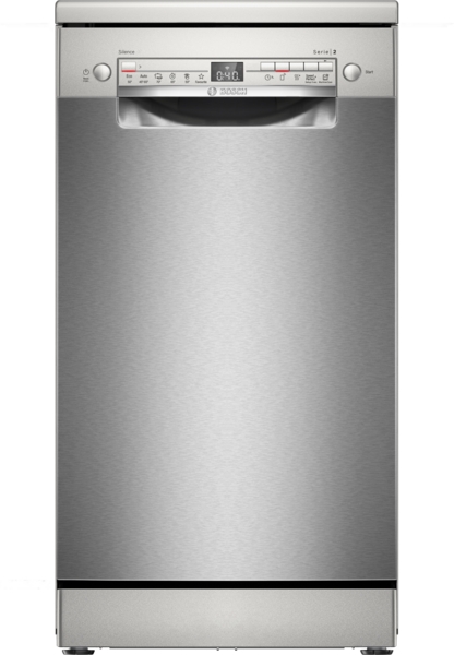 Bosch SPS2HKI58E, lavavajillas libre instalación, ancho 45 cm, cestas 0/2, clase E, inox, Serie 4