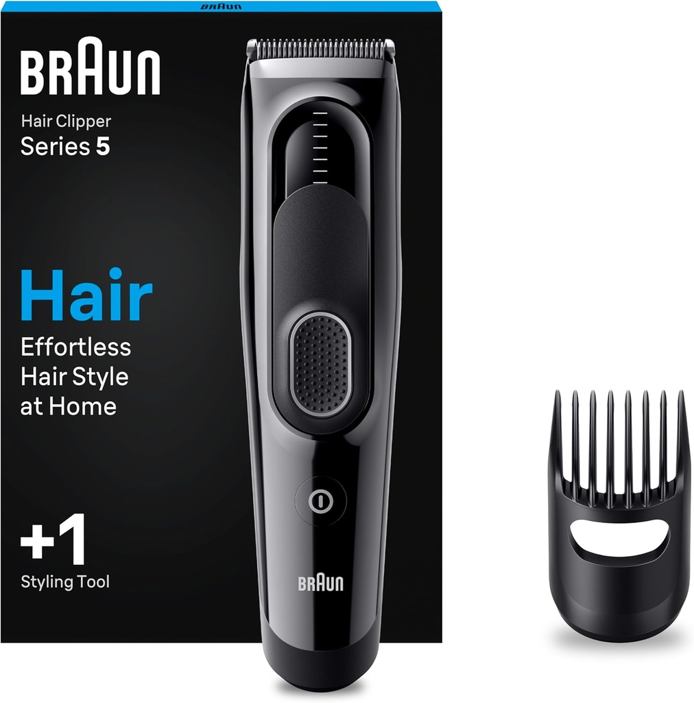 Braun HC 5310, cortapelos con 9 ajustes de longitud, series 5, color negro