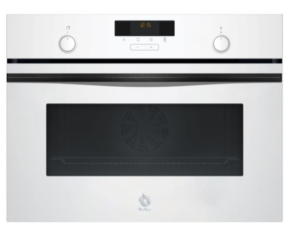 Balay 3CB5159B3, Horno Multifunción Compacto 60 x 45 Cm Cristal Blanco Clase A, Hidrolítico
