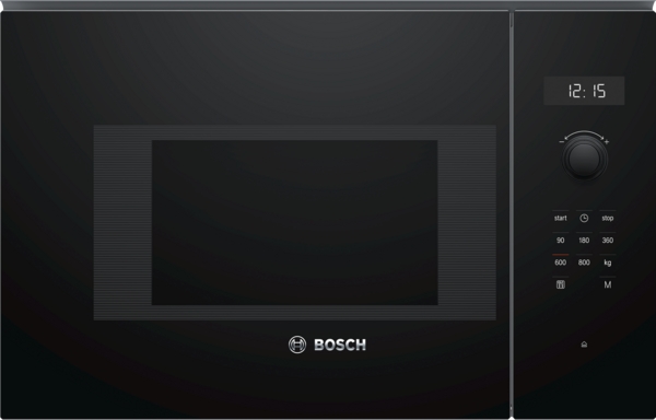 Bosch BFL524MB0, microondas integrable con grill, serie 6, 20l, 800w, negro