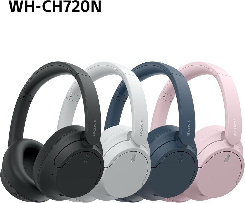 Auriculares inalámbricos - Sony WH-CH720NB, Cancelación ruido (Noise Cancelling), 35h, Carga Rápida, Con Asistente, Bluetooth, De Diadema