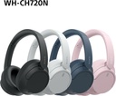 Auriculares inalámbricos - Sony WH-CH720NB, Cancelación ruido (Noise Cancelling), 35h, Carga Rápida, Con Asistente, Bluetooth, De Diadema