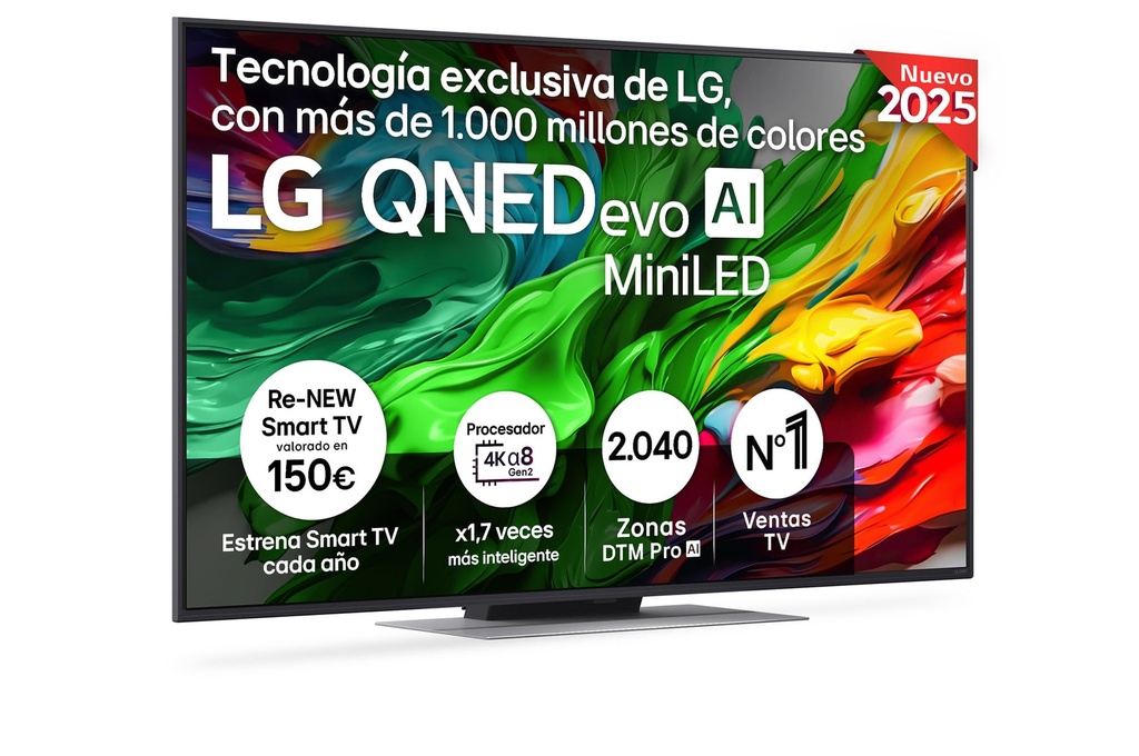 LG 55QNED87A6B, TV QNED 55" MiniLed, 4K α8 Gen, 2Ultra HD, 120Hz, webOS 25