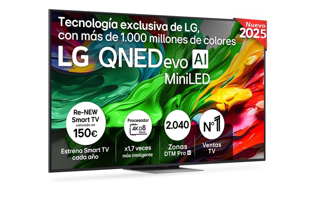 LG 75QNED87A6B, TV QNED 75" MiniLed, 4K Ultra HD, 144Hz, webOS 25