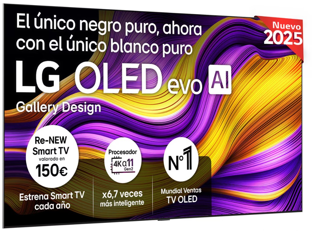 LG OLED55G54LW, TV OLED 55", 4K, 120Hz, procesador 4K IA α11 Gen2, Smart TV