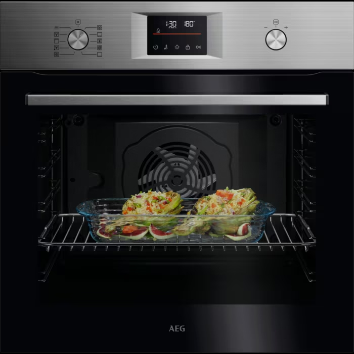 AEG TU5PB43SM, Horno multifunción inox antihuellas de 72 litros con limpieza pirolítica Clase A++