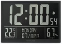 Muse M-160 WMC, Reloj de pared, Display LED con día de la semana, Mes, Temperatura, Humedad, Calendario, Alarma y funciones de reloj