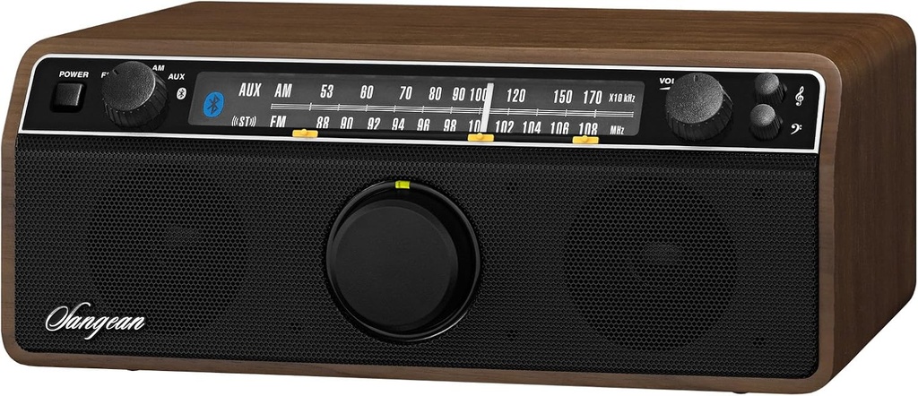 Sangean WR-12BT, Radio analógica, 2 bandas FM estéreo/AM, Bluetooth integrado