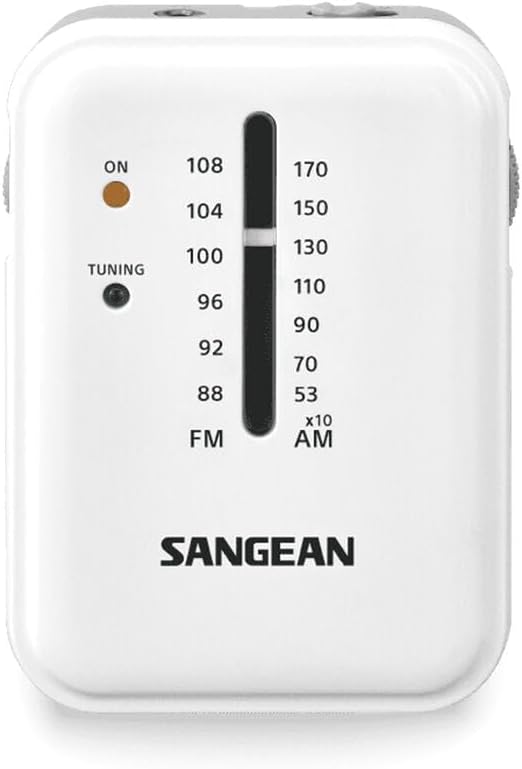 Sangean SR-32, Radio receptor de bolsillo FM/AM, Toma de auriculares, Correa de transporte