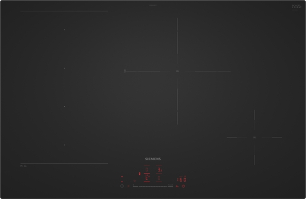 Siemens EX81AHEC1E, placa inducción, 80 cm, acabado negro mate, iQ700