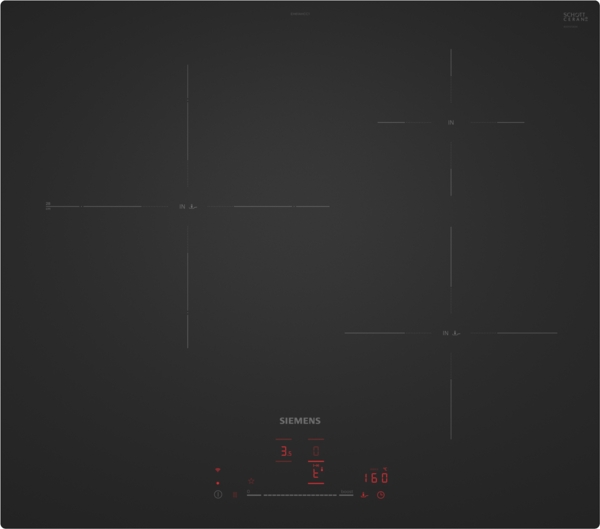 Siemens EH61AHCC1E, placa de inducción, 60 cm, acabado negro mate