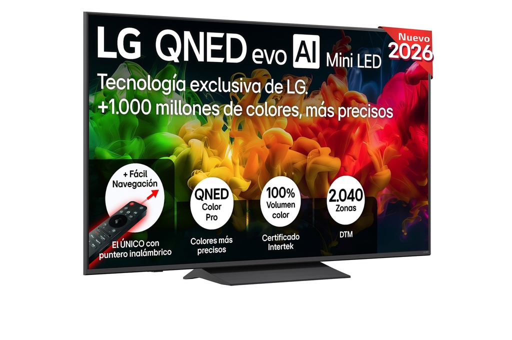 LG 65QNED81B6A, TV QNED Mini LED, UHD 4K, Procesador Inteligente α7 AI Processor 4K Gen9, Tecnologia Nano, Smart TV Web OS, Tecnologia EVO