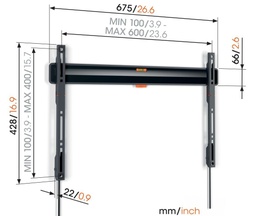 [TVM3603] Vogels TVM3603, soporte fijo, de 40" a 100", hasta 75kg, negro