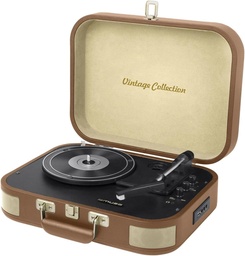 [MT501ATC] Muse MT-501, Giradiscos estéreo, 3 velocidades 33/45/78 RPM, Cápsula Audio Técnica MM (imán móvil), Recepor Bluetooth, Puerto USB, 2 altavoces integrados, Entrada auxiliar mini-jack, Salida RCA