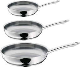 WMF Profi, sartén de acero inox, 20-24-28cm, base TransTherm, hasta 400ºC