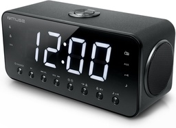 [M192BCR] Muse M-192 CR,  Radio despertador FM/AM PLL con 20 presintonías, Pantalla LED de 1,8'' con tres niveles de intensidad, Radio, zumbador, snooze, sleep y siesta