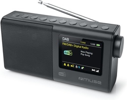 [M117DB] Muse M-117 DB, Radio Portátil FM/DAB/DAB+, Display a color de 2,8'' con dimmer, 20 presintonías (10 FM + 10 DAB), Alarma, snooze y sleep, Potencia de 3W
