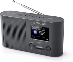 [M112DBT] Muse M112 DBT, Radio portátil FM/DAB+, Pantlla a color de 2,4'', Bluetooth, 20 presintonías (10 FM + 10 DAB+), Alarma dual, Función snooze y sleep, Toma de auriculares
