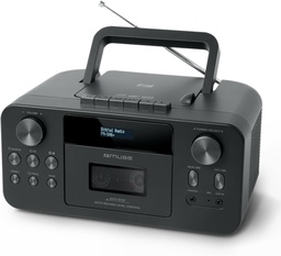 [M182DB] Muse M-182 DB, Radio reproductora y grabadora de cassettes, Radio FM y DAB/DAB+, Bluetooth, Reproductor de CD/CD-R/CD-RW, Pantalla LCD, 20 presintonías (10 FM y 10 DAB+), Antena telescópica y micrófono